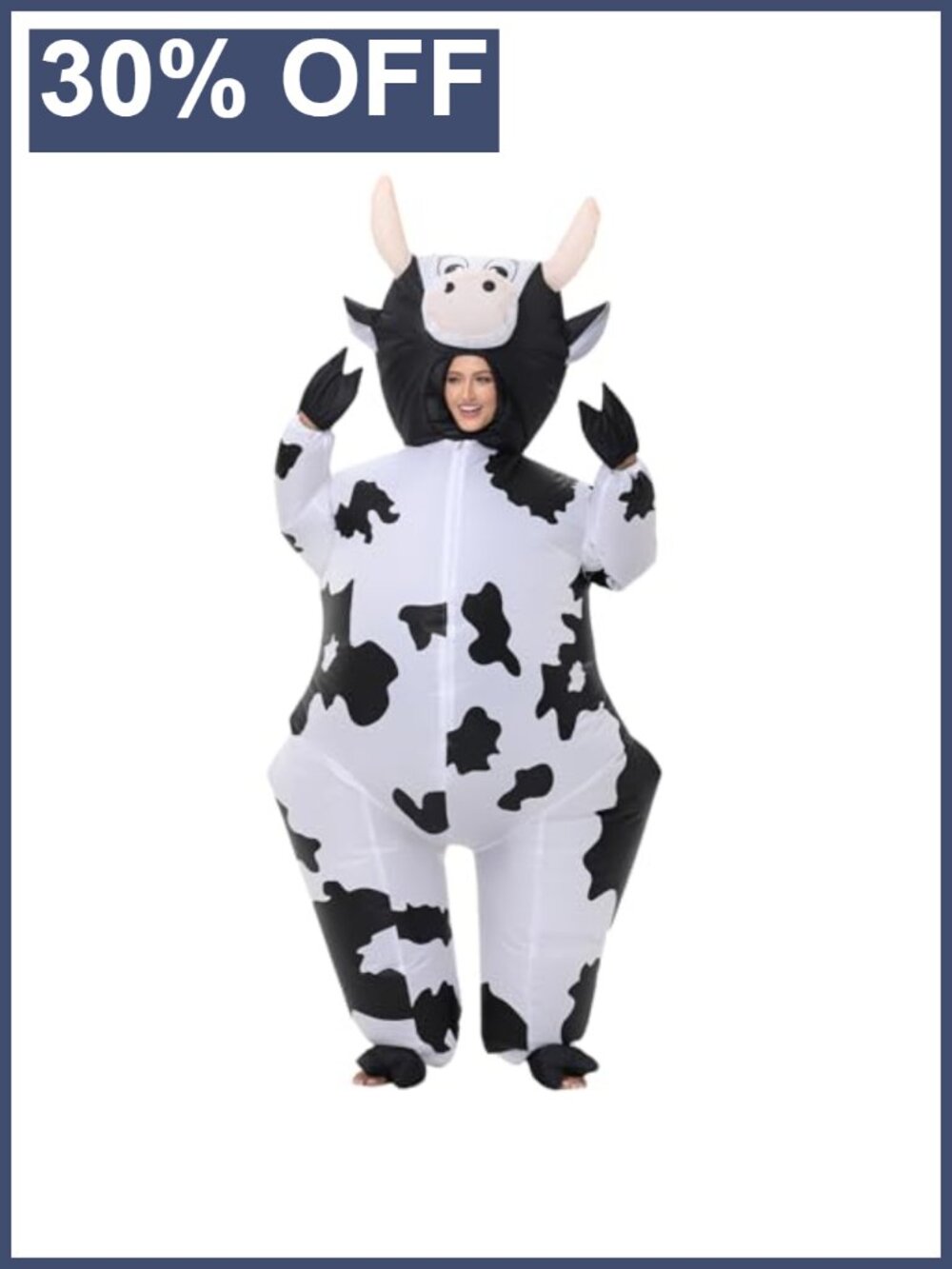 Adult Inflatable Cow Costume Polyester Halloween Blow Up Suit